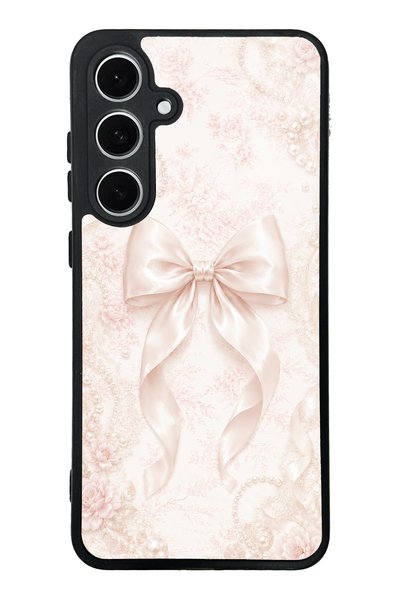 Spoyi Samsung S24 Fe Blush Pearl Bow Design Glossy Phone Case
