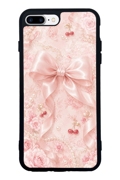 Spoyi iPhone 7 Plus Glossy Phone Case with Cherry Blush Bow Design