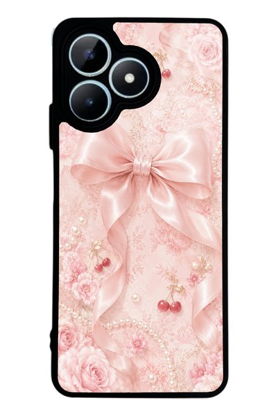 Spoyi Realme Note 50 Glossy Phone Case with Cherry Blush Bow Design