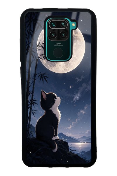 Spoyi حافظة هاتف لامعة بتصميم Xiaomi Redmi Note 9 Moon Guardian Kitty