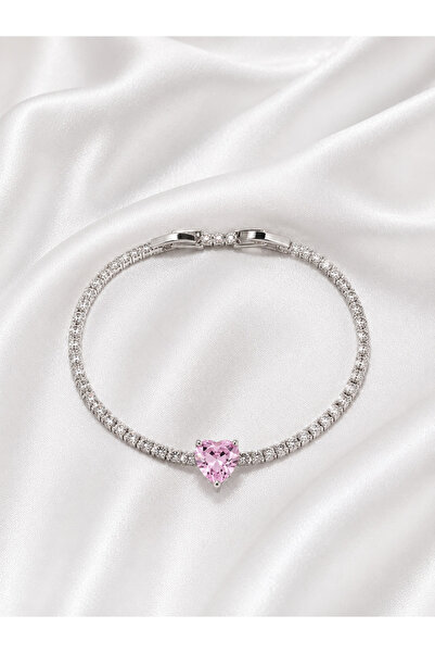 Evorya Women's White Waterway Heart Bracelet