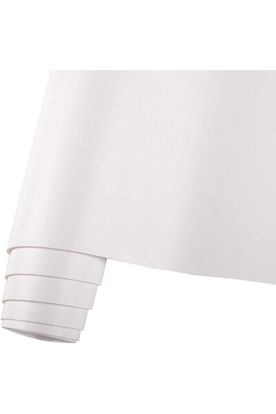 Bahgeti HGUAN Smooth Solid Color White Faux Leather 12"X53"(30cmX135cm),Faux ...