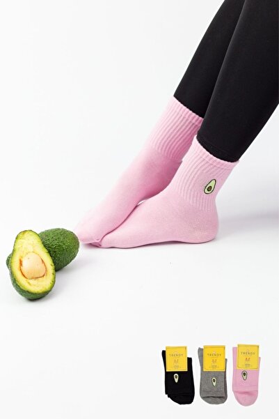 TRENDY Ημίκοντες Κάλτσες "Trendy" AVOCADO I 3 ζευγάρια