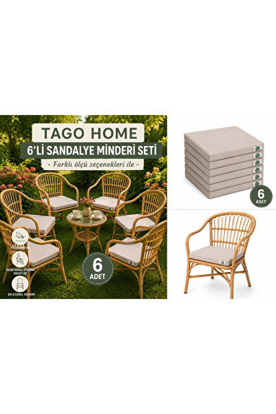 Tago Home وسادة كرسي فيسكو 6 قطع (30*30 سم)