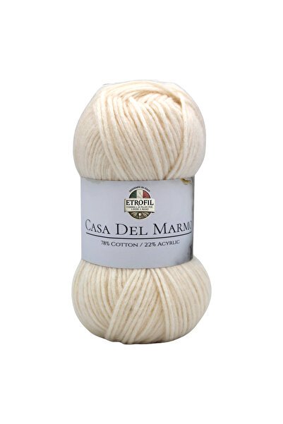 Etrofil CASA DEL MARMO PREĐA ZA PLETENJE BELE 78% PAMUK 22% AKRIL 50GR 130M (...