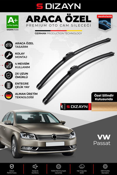 S Dizayn S-Dizayn VW Passat B7 Ön Cam Silecek Seti 2010-2014 Premium Araca Öz...