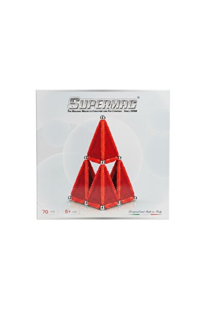 TUFY TOYS Supermag 70 Piece Magnetic Construction and Geometry Set - Stem Edu...