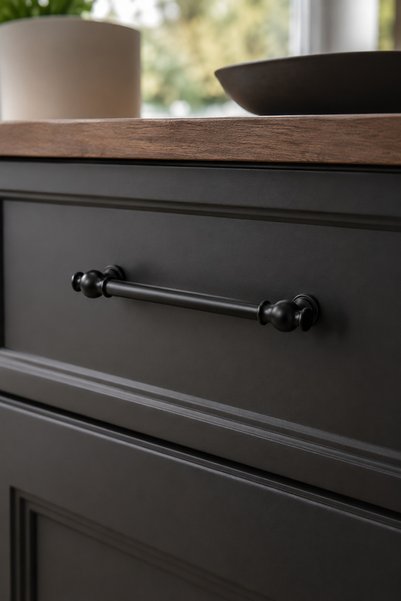 Damla Berta Modal Furniture Knob 192 mm - Black