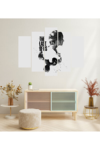 TABLOX 5 Parça The Last Of Us Abby Joel Ellie Dekoratif MDF Tablo Seti Duvar