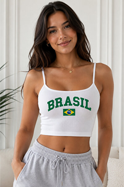 Machetta قميص نسائي جديد بتصميم كلاسيكي مطبوع عليه Brasil مصنوع من القطن بنسب...