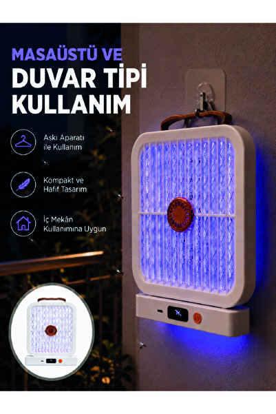 Genel Markalar Şarjlı UV Işıklı Sinek Öldürücü Cihaz Beyaz Elektrikli Sivrisi...