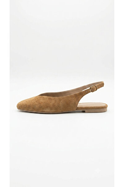 Friend & Trend Suede Blunt Toe Semi-Open Ballerina Women's Shoes Ft9559