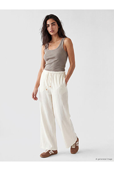 LC Waikiki Esvab • Modern & Distinctive Women's Textured Pants with Waist Cord
