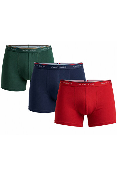 four dude Premium 3'lü Pamuklu Likralı Rahat Esnek Boxer Seti (Damat Bohçası ...