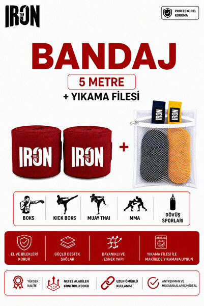 THE IRON Boxing, Kick Boxing, Muay Thai, Mma and Combat Sports Bandage + Wash...
