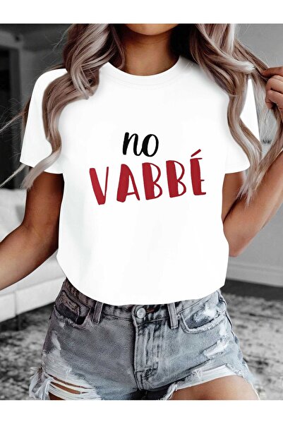 01THEONE Italian No Vabbe Letter Print T-shirt, Short Sleeve Crew Neck Casual...