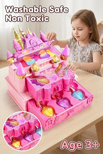 Generic 1 Set Washable Water Based Pretend Makeup Kit Princess Castle Case Mi...