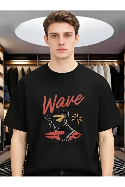 En22 تي شيرت رجالي من Wave Chaser Fun Seeker مضحك وفريد من نوعه للربيع والصيف...