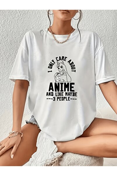 En22 Women' White Minimalist Anime T-Shirt Semi-Sheer Round Neck Short Sleeve...
