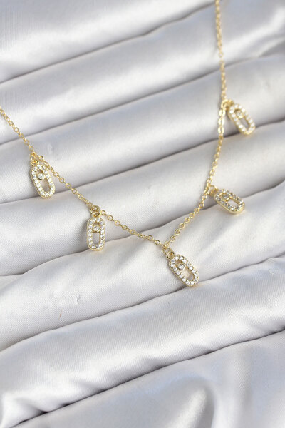 OGHAMAY Brass Minimal Messika Model Zircon Stone Women's Necklace