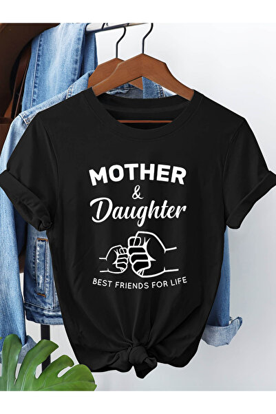 En22 تي شيرت نسائي بطبعة MOTHER Daughter Best Friends Life - قميص بأكمام قصير...