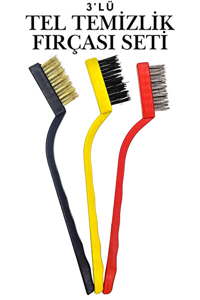 KAYRA LEATHER CRAFT 3-Piece Kitchen Cleaning Wire Brush Set Oil Dirt Rust Rem...