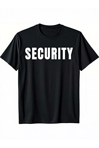 En22 Men'S Security Officer Work Shirt - Black Featuring Prominent White Lett...