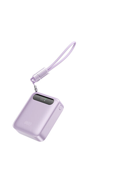 QCY Power Bank 10000mAh 22.5W Fast Charging - Blue- PB10D-B – Portable Charger with USB-C & USB-A Output, PD/QC Fast Charge Support, Compact Travel Power Bank Purple