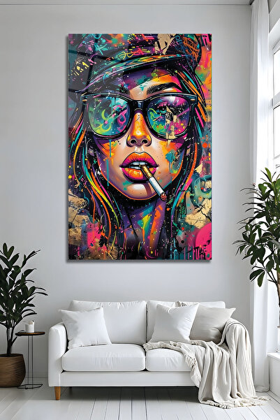 Parıltı Yayınları B&G Design Pop Art Femeie cu ochelari colorați Pictură pe s...