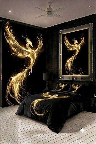 Elmas Dizayn 240*280 cm Double Wing 2 Pieces Background Curtain and 240*260 c...