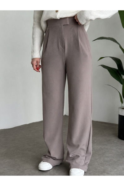 My Blog Mink Velcro Closure Model Palazzo Trousers