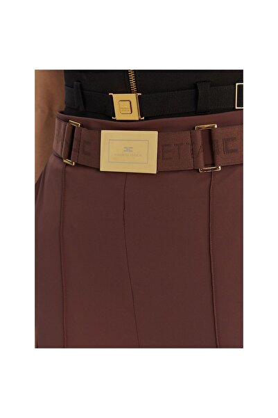 Elisabetta Franchi Pantaloni de damă din material textil PA13261E2 Maro