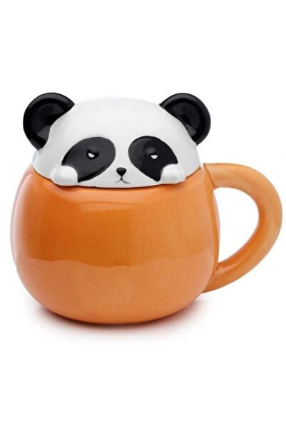 Puckator Cana ceramica cu capac (mug) Panda, dolomit, cu capac in forma de pa...