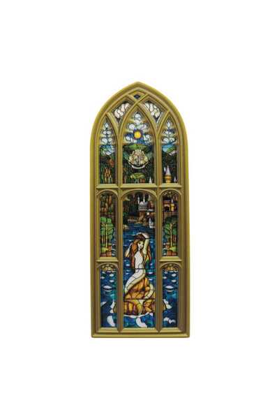 Fanattik Placa decorativa Harry Potter, din rasina, in stil vitraliu, cu moti...
