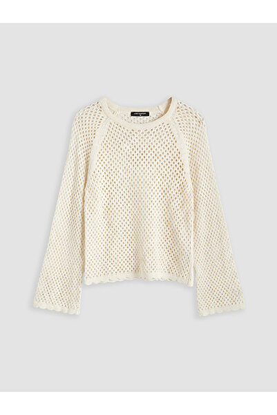 LC Waikiki Özmarka New Season Crew Neck Openwork Women's Knitwear Sweater