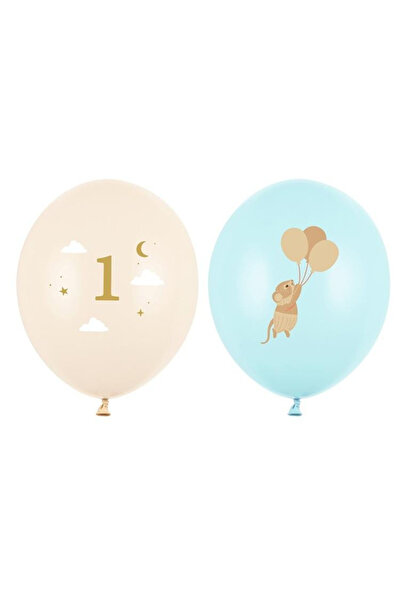 Partydeco Set 50 baloane Myszki cyfra 1, pastel, 30 cm, multicolor