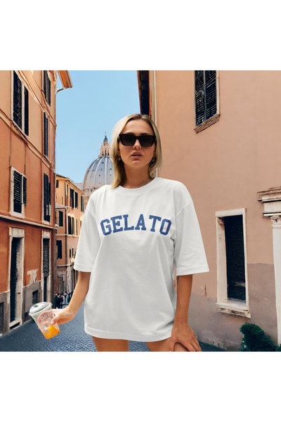 Grafftee Clothing تي شيرت كبير الحجم مطبوع عليه جيلاتو للجنسين