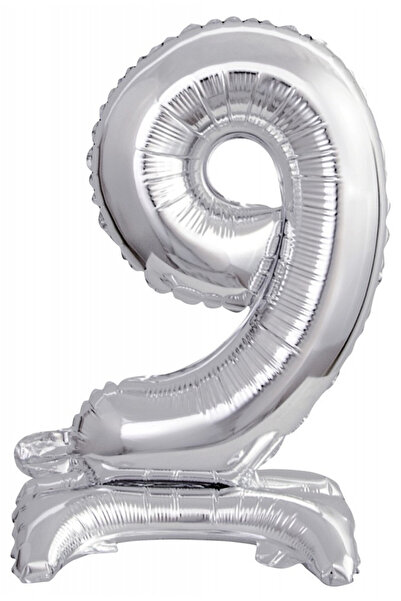AMSCAN Balon cifra 9, Amscan, Folie de aluminiu, 38 cm, Argintiu