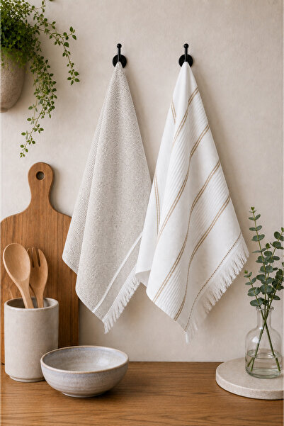 Daylife 2-Piece Kitchen Towel Set 40X60 cm 100% Cotton Kitchen Hand Towel Hig...