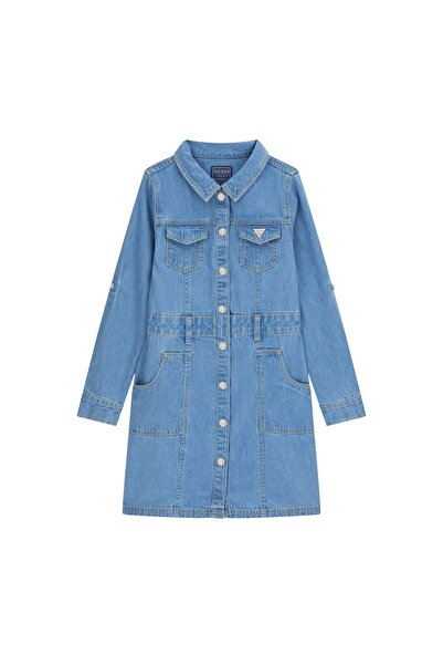 Guess Rochie din denim pentru fete J6RK32D4EU0 Albastru