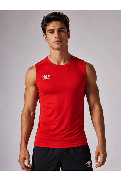 UMBRO Dry Top Men's Red Sports Athlete Zero Sleeve T-Shirt Tf0059