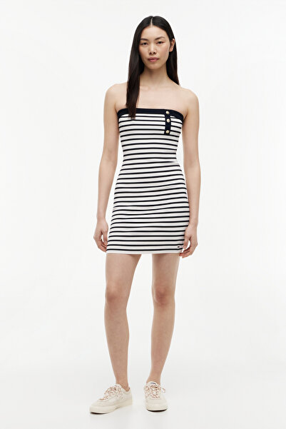 Tommy Hilfiger Tjw Breton Black-White Mini Knitwear Dress