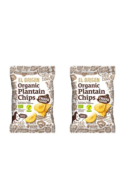 ORİGEN Pack of 2 x Organic plantain chips with truffle flavor, 80g El