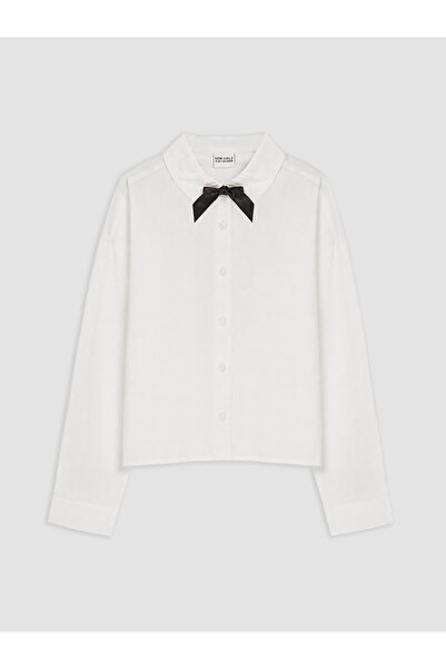 LC Waikiki Bow Detailed Poplin Girls' Shirt