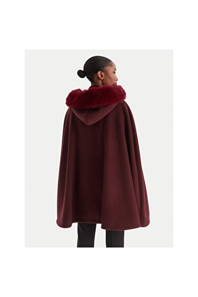 Yes London Palton de lână pentru femei CD1223ECO T1 Bordeaux