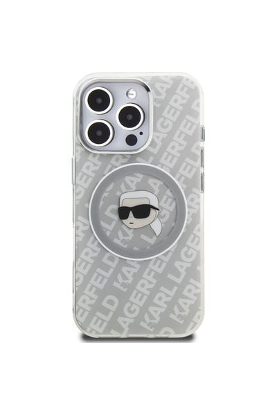 Karl Lagerfeld IML Karl Head Logo Θήκη MagSafe για iPhone 16 Pro Max - Γκρι