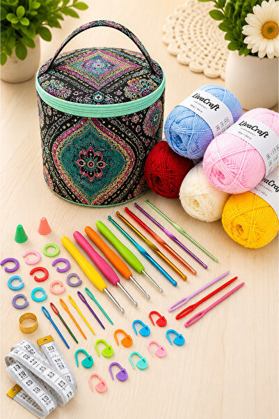 LİVA CRAFT Art & Craft مجموعة أدوات الحياكة، طقم بدء الحياكة مع حقيبة، مجموعة...