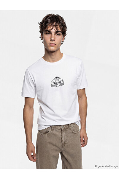 LC Waikiki Peak New Season Crew Neck Printed Combed Cotton Men's T-Shirt