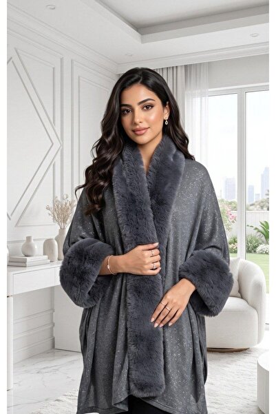 alqarat Aura Luxury Winter Furs-Trimmed Shawl