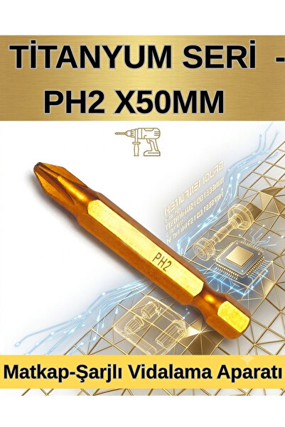 KL HOME PH2 X 5CM BOYUNDA TİTANYUM SERİ MATKAP- BİTS ŞARJLI VİDALAMA APARATI